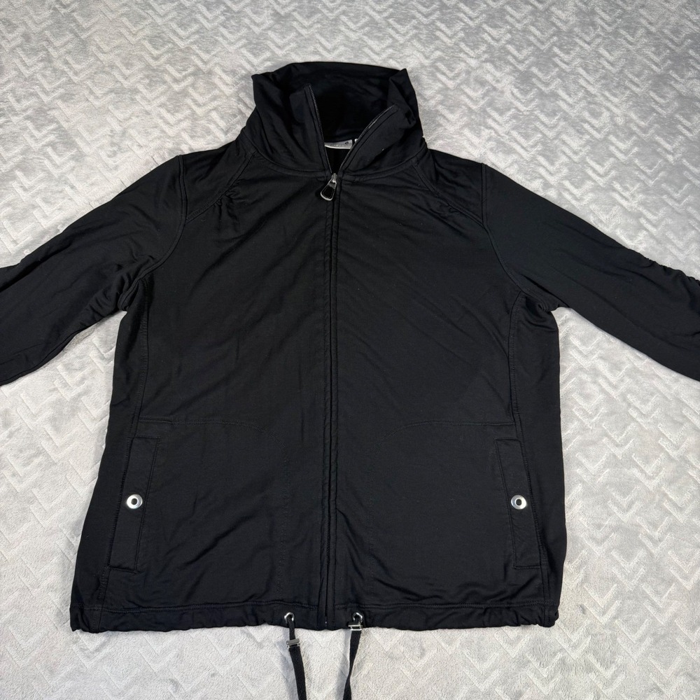 Zenergy by Chico's Jacket Women's Size Medium (1) Black Full Zip Drawstring Hem